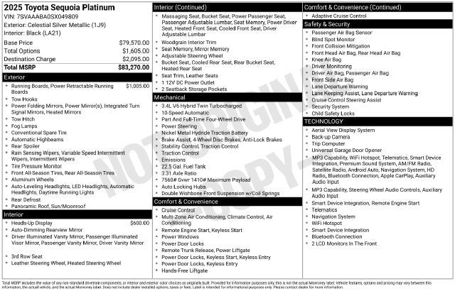 2025 Toyota Sequoia Platinum