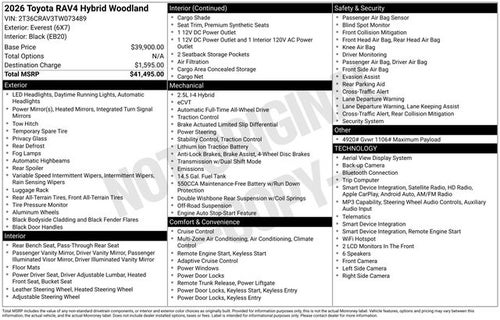 2026 Toyota RAV4 Woodland