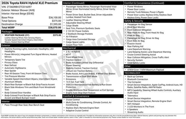 2026 Toyota RAV4 XLE Premium