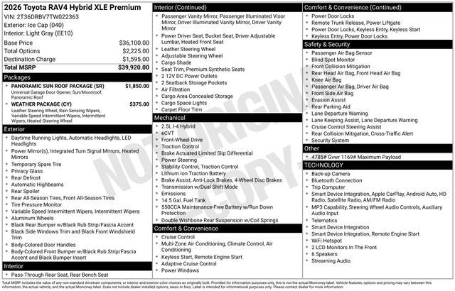 2026 Toyota RAV4 XLE Premium