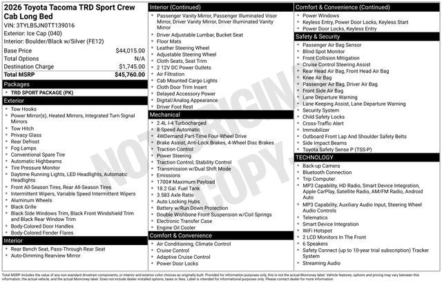 2026 Toyota Tacoma TRD Sport