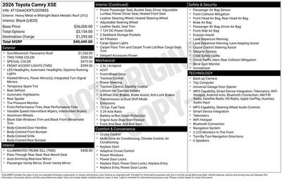 2026 Toyota Camry XSE