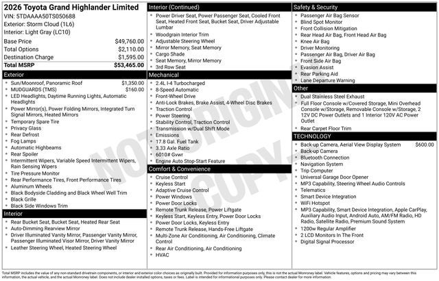 2026 Toyota Grand Highlander Limited