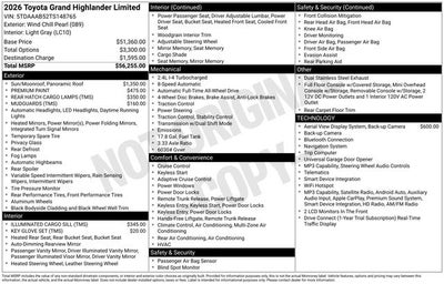 2026 Toyota Grand Highlander Limited