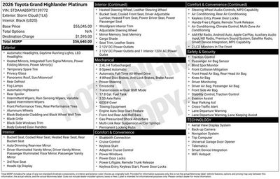 2026 Toyota Grand Highlander Platinum