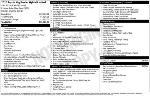 2026 Toyota Highlander Hybrid Limited