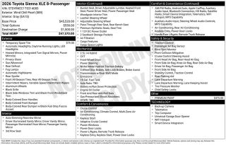 2026 Toyota Sienna XLE 8 Passenger