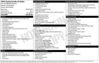 2026 Toyota Corolla LE