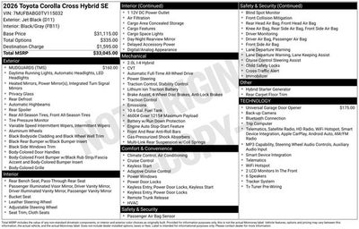 2026 Toyota Corolla Cross Hybrid SE