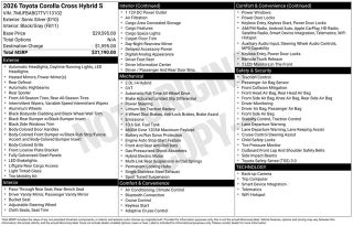 2026 Toyota Corolla Cross Hybrid S