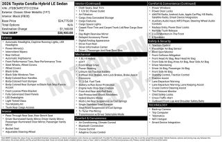 2026 Toyota Corolla Hybrid LE