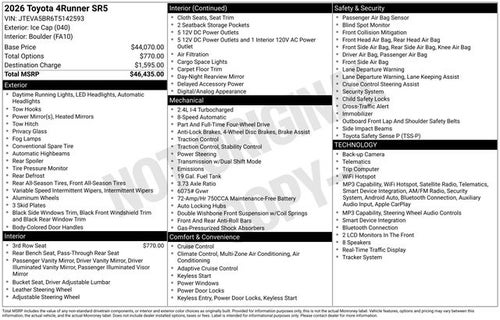 2026 Toyota 4Runner SR5