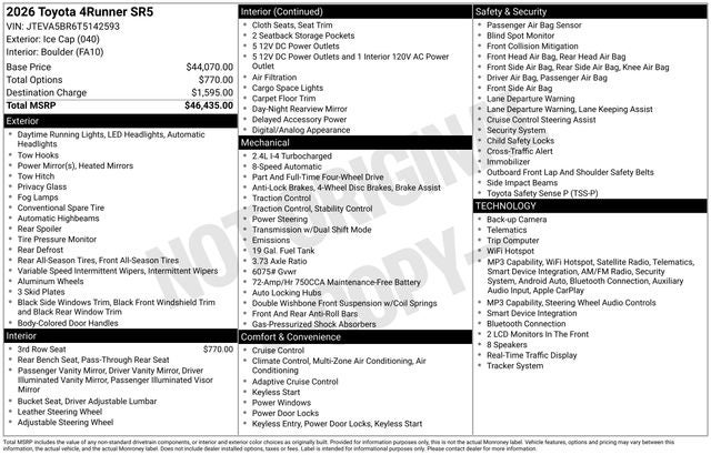 2026 Toyota 4Runner SR5
