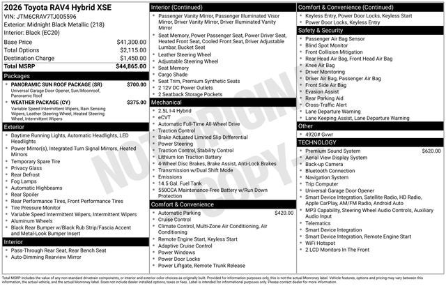 2026 Toyota RAV4 XSE