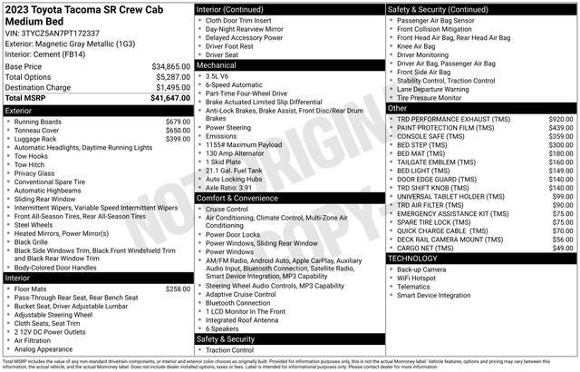 2023 Toyota Tacoma SR V6