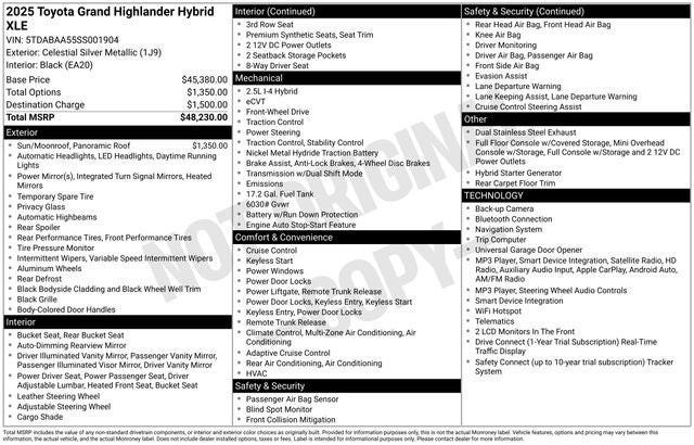 2025 Toyota Grand Highlander Hybrid XLE