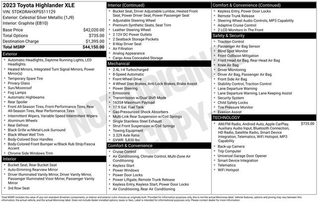 2023 Toyota Highlander XLE