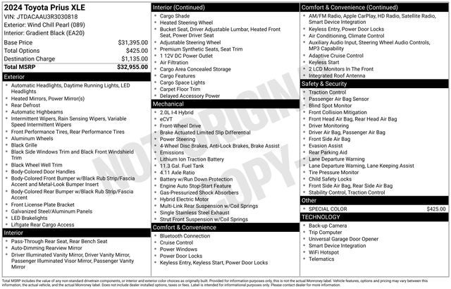 2024 Toyota Prius XLE