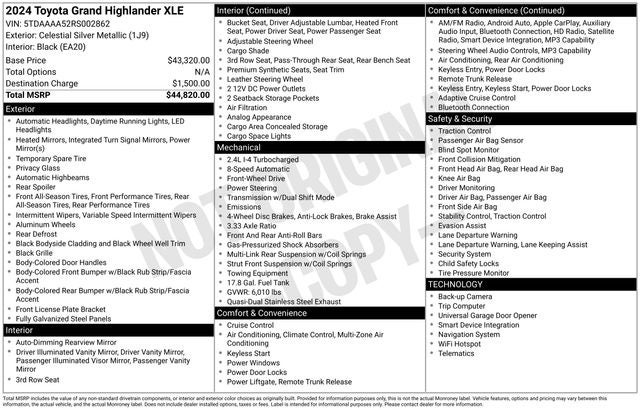 2024 Toyota Grand Highlander XLE