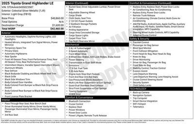 2025 Toyota Grand Highlander LE