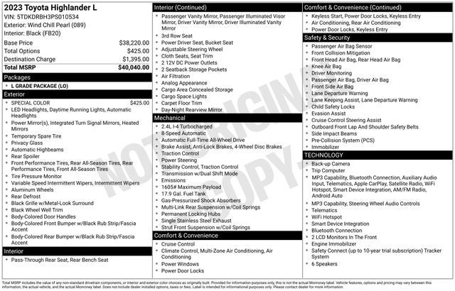 2023 Toyota Highlander L