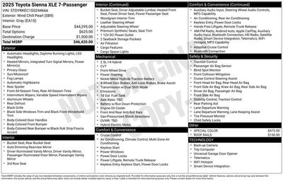 2025 Toyota Sienna XLE 7 Passenger