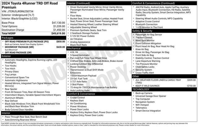 2024 Toyota 4Runner TRD Off-Road Premium