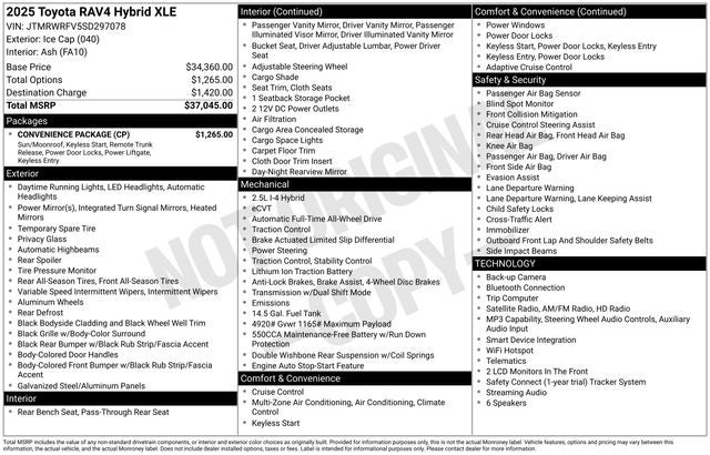 2025 Toyota RAV4 Hybrid XLE