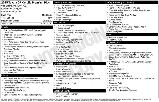 2025 Toyota GR Corolla Premium Plus